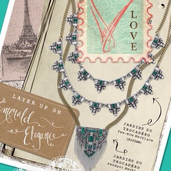 Jardins Du Trocadero Chloe + Isabel Emerald Two Row Necklace - N203EM - Picture 4 of 6